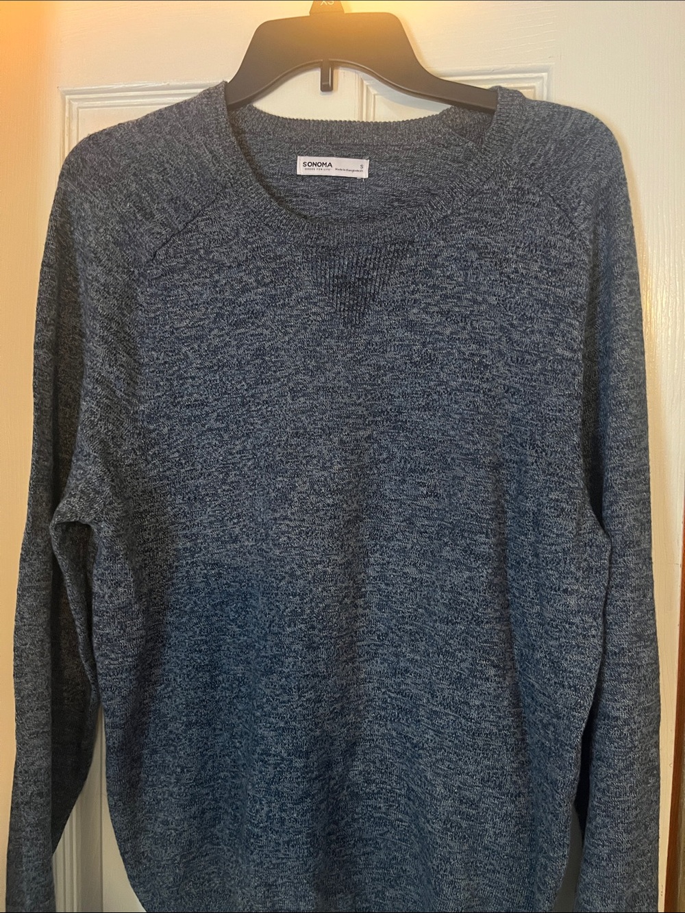 Sonoma Men's Heather Navy Crewneck Sweater